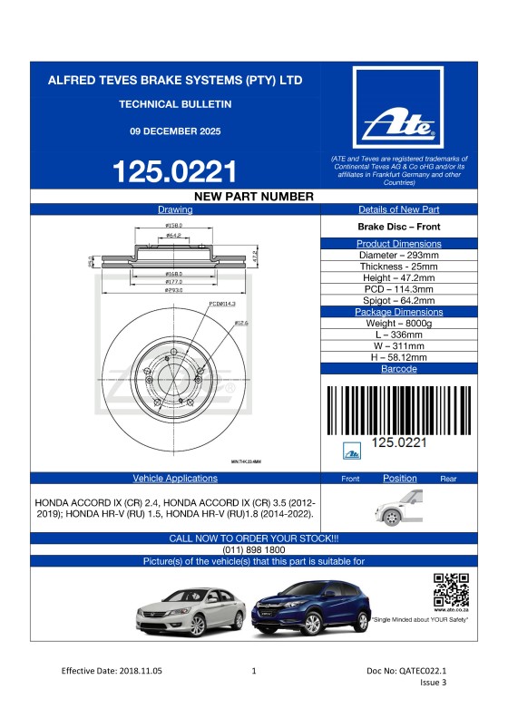 128.0238 NEW! Brake Disc for Iveco Daily featured image